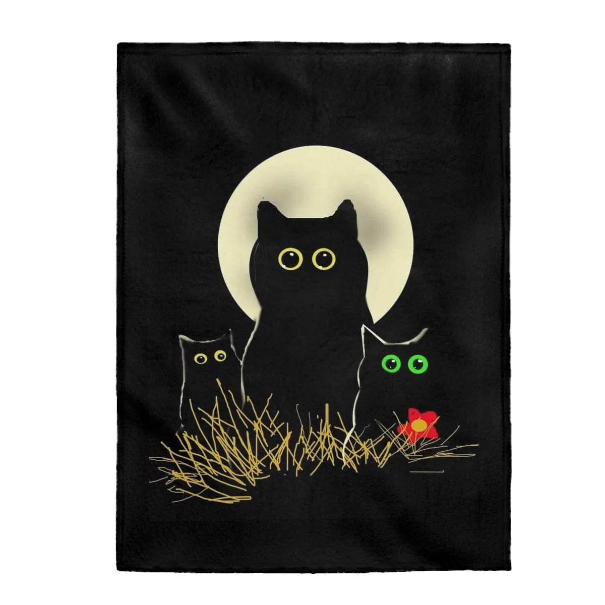 Night Cats Velveteen Plush Blanket