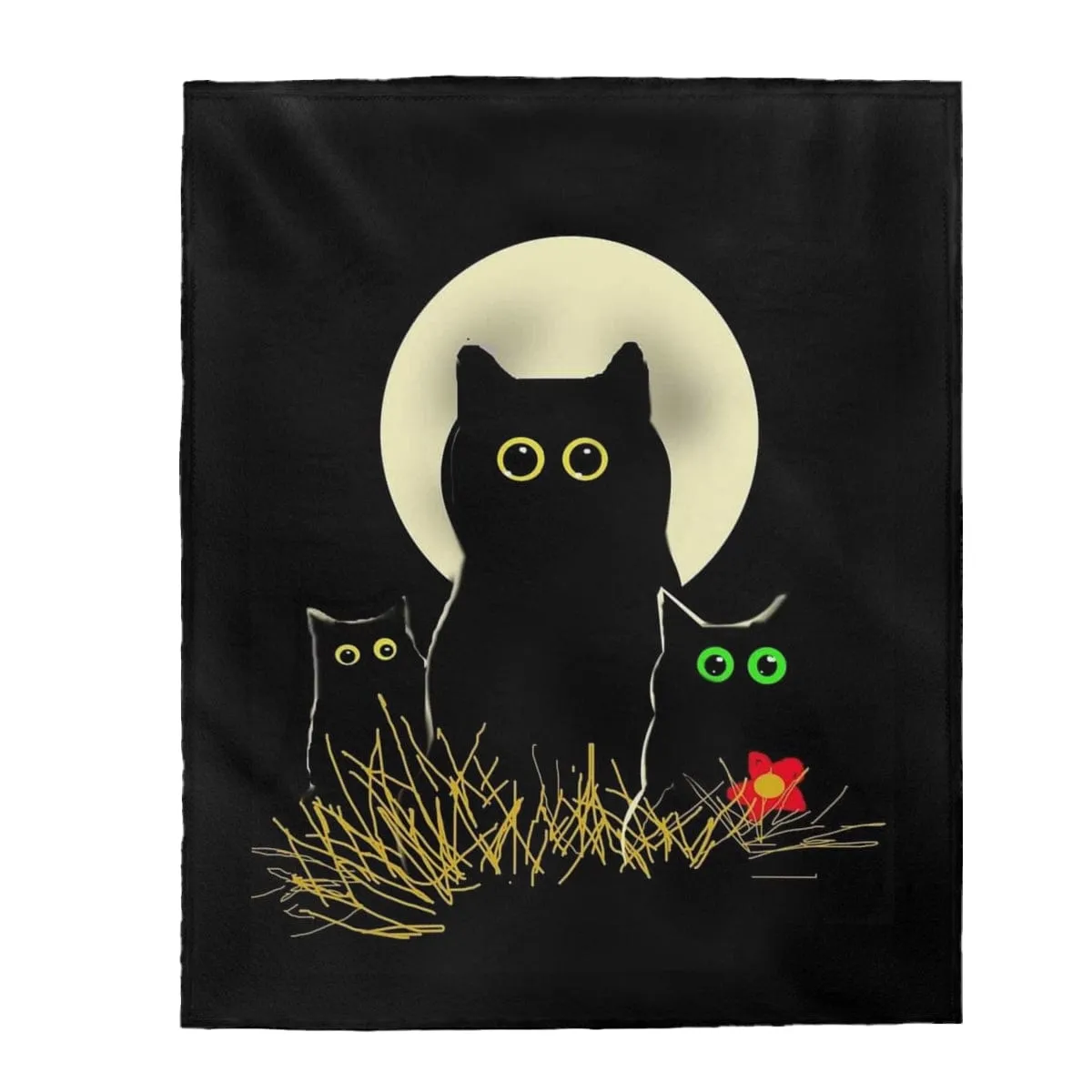 Night Cats Velveteen Plush Blanket