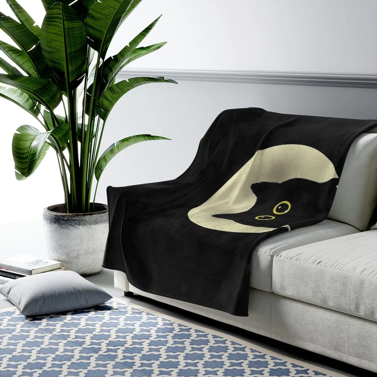 Night Cats Velveteen Plush Blanket