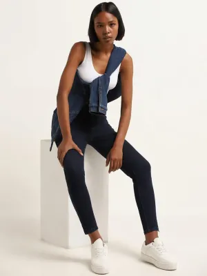 Nuon Dark Blue Mid Rise Slim Fit Jeans