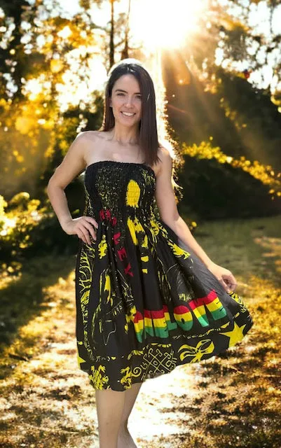 One Love Strapless Shirred Dress