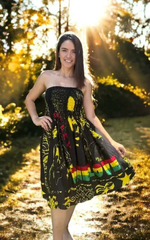 One Love Strapless Shirred Dress