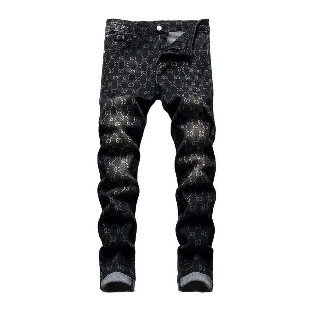 Ornament print jeans for men