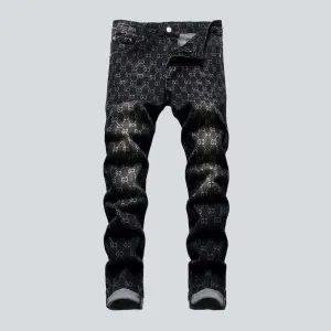 Ornament print jeans for men