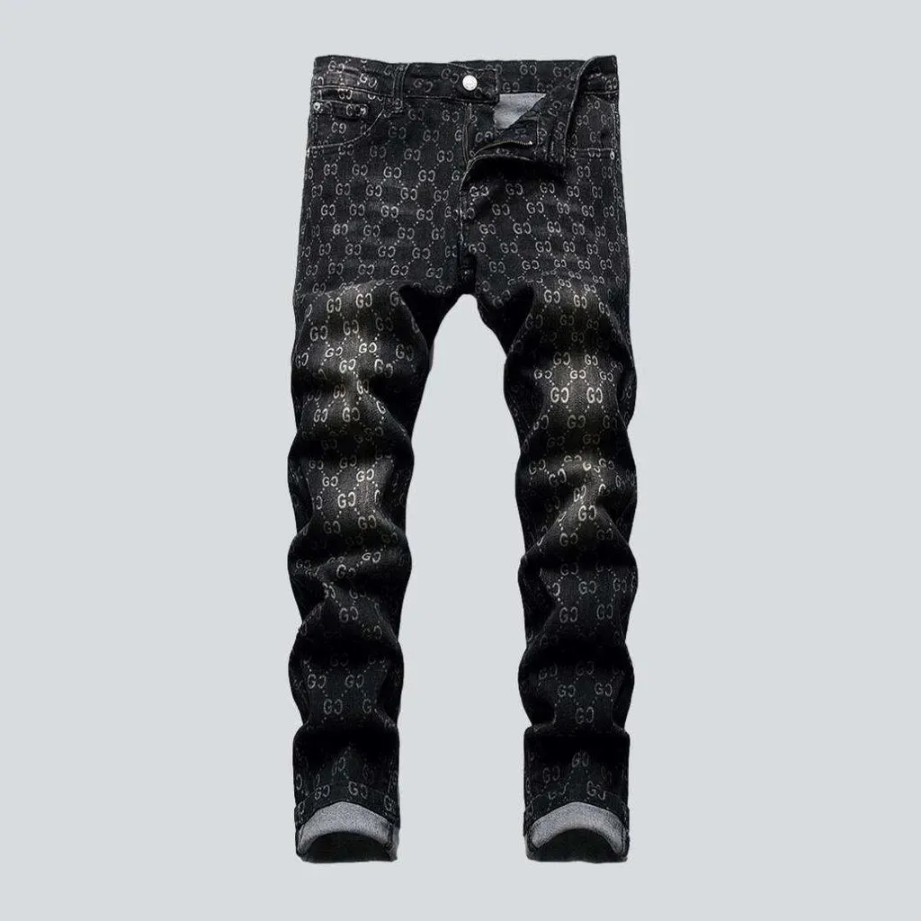 Ornament print jeans for men