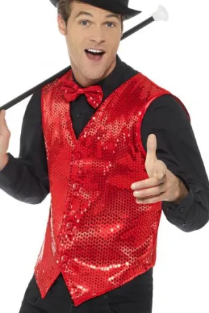 Red Sequin Waistcoat