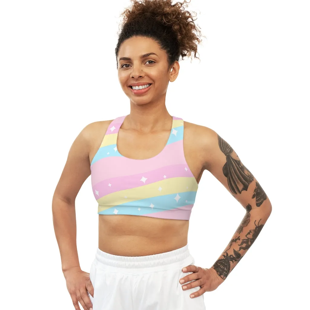 Teatime Fantasy Rainbow Seamless Sports Bra