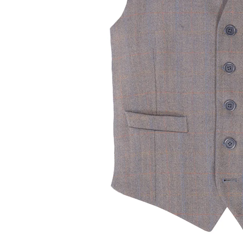 Waistcoat, Blue & Gold Herringbone
