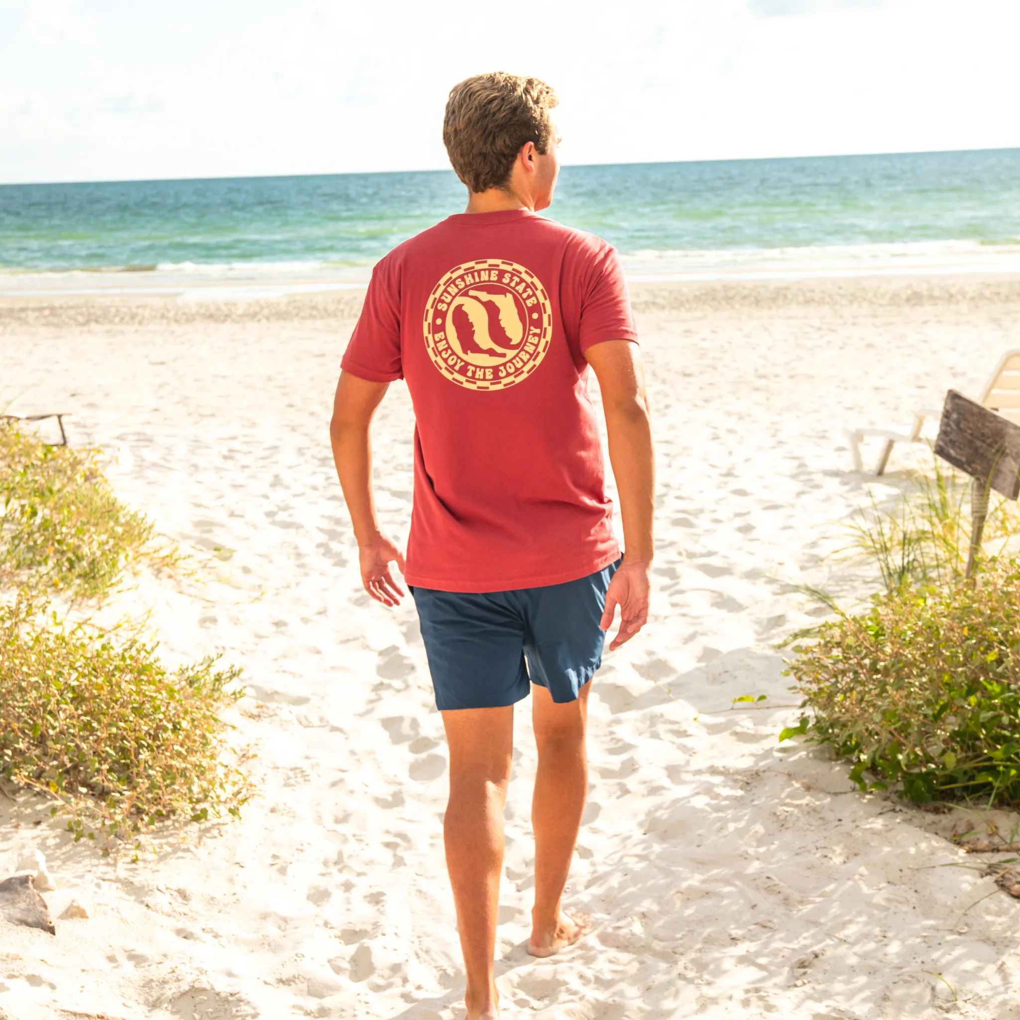 YIN YANG FLORIDA TEE - GARNET