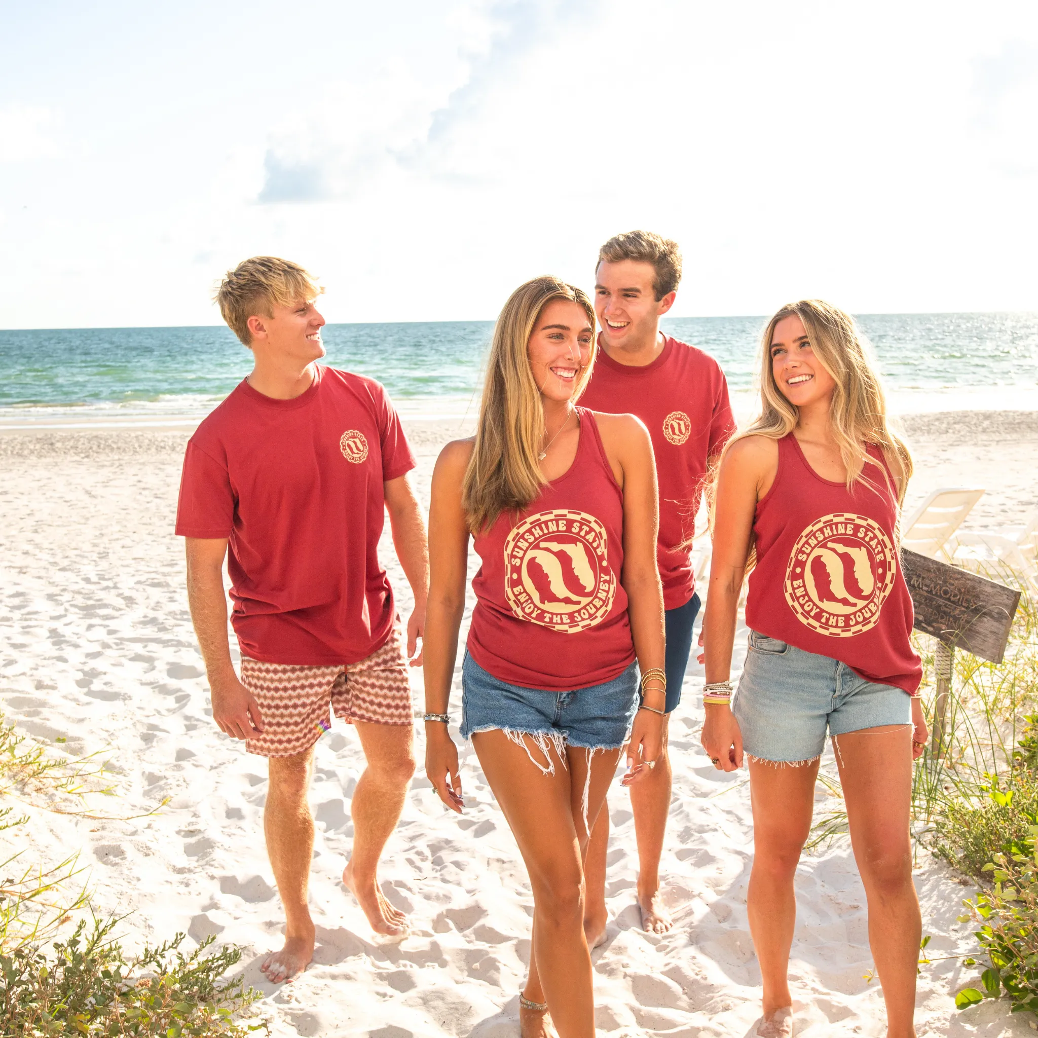 YIN YANG FLORIDA TEE - GARNET