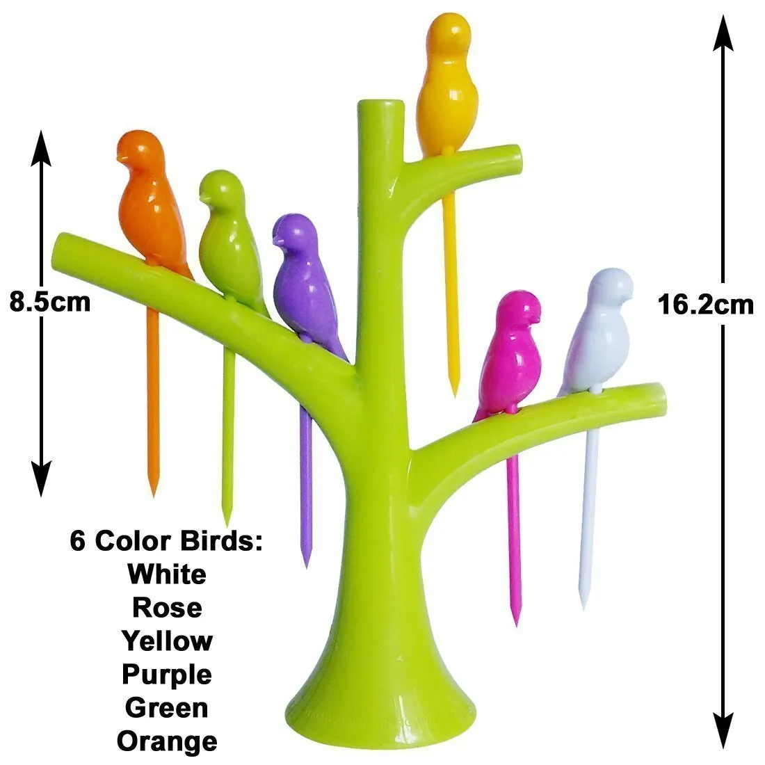 Your Brand Fancy Bird Table Fork with Stand for Eating Fruits - Pack of 6
